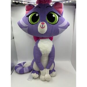 Disney Plush‎ Purple Cat With Pink Bow Stuffed Animal Toy hissy cat